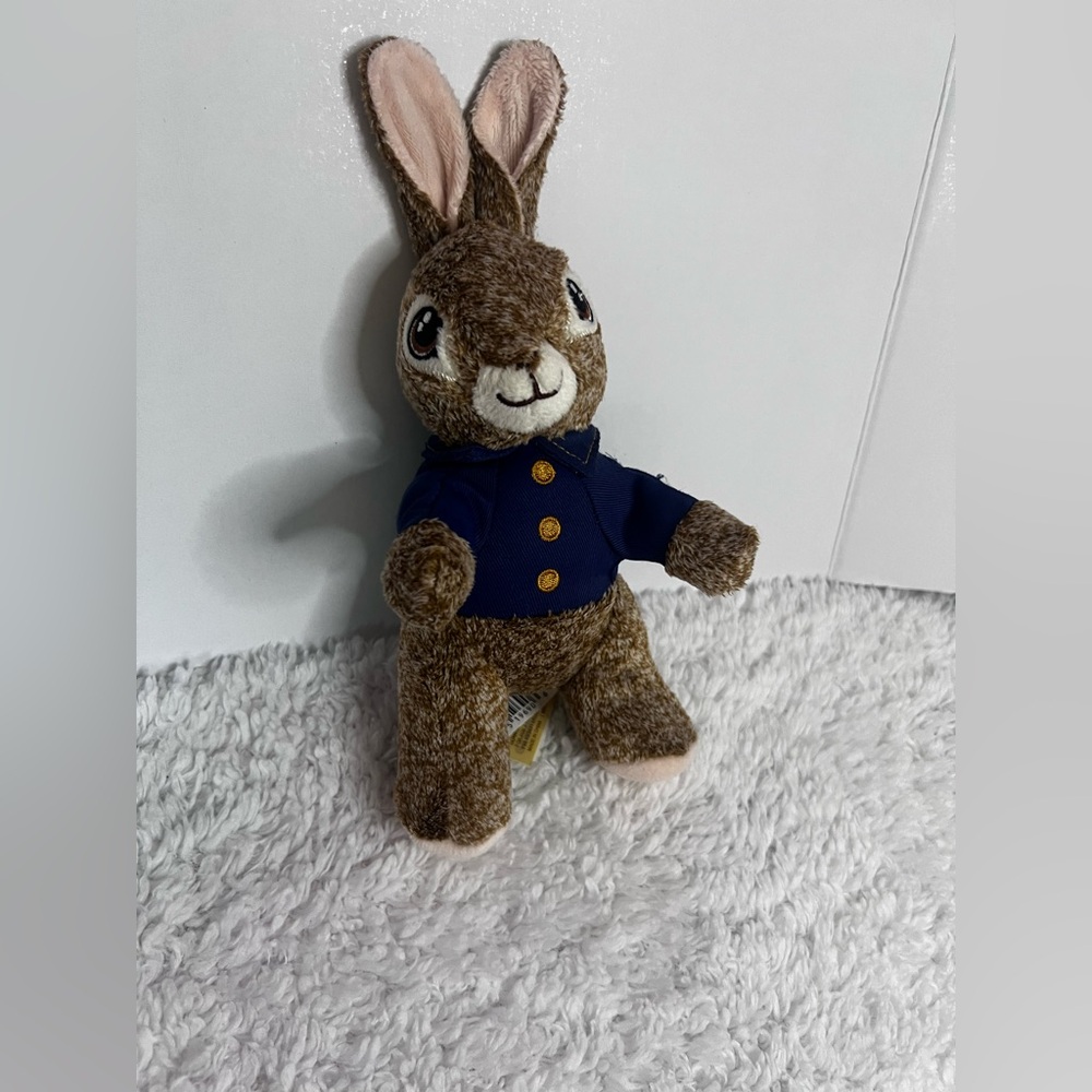 Peter Rabbit Plush Stuffed Animal 8” Brown With Blue Sweater